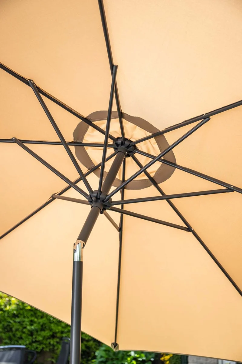 Garden Impressions Lotus parasol - Ø300 cm - carbon black - taupe