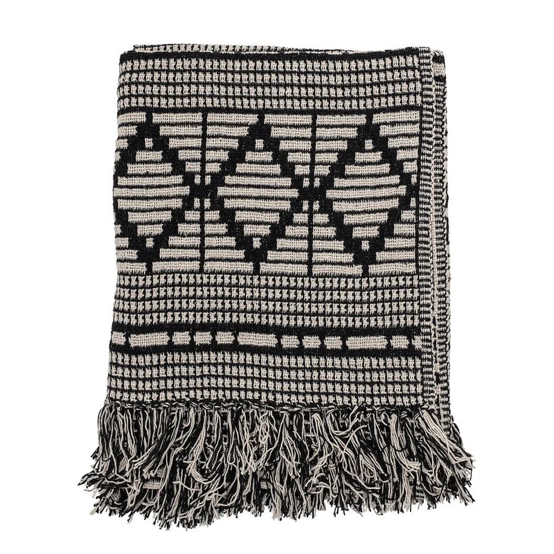 Bloomingville GUTTE Kuscheldecke aus recycelter Baumwolle