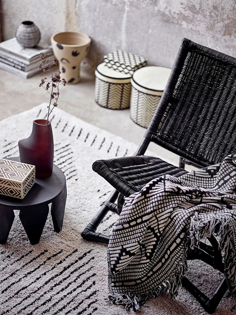 Bloomingville GUTTE Kuscheldecke aus recycelter Baumwolle