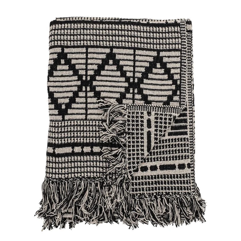 Bloomingville GUTTE Kuscheldecke aus recycelter Baumwolle