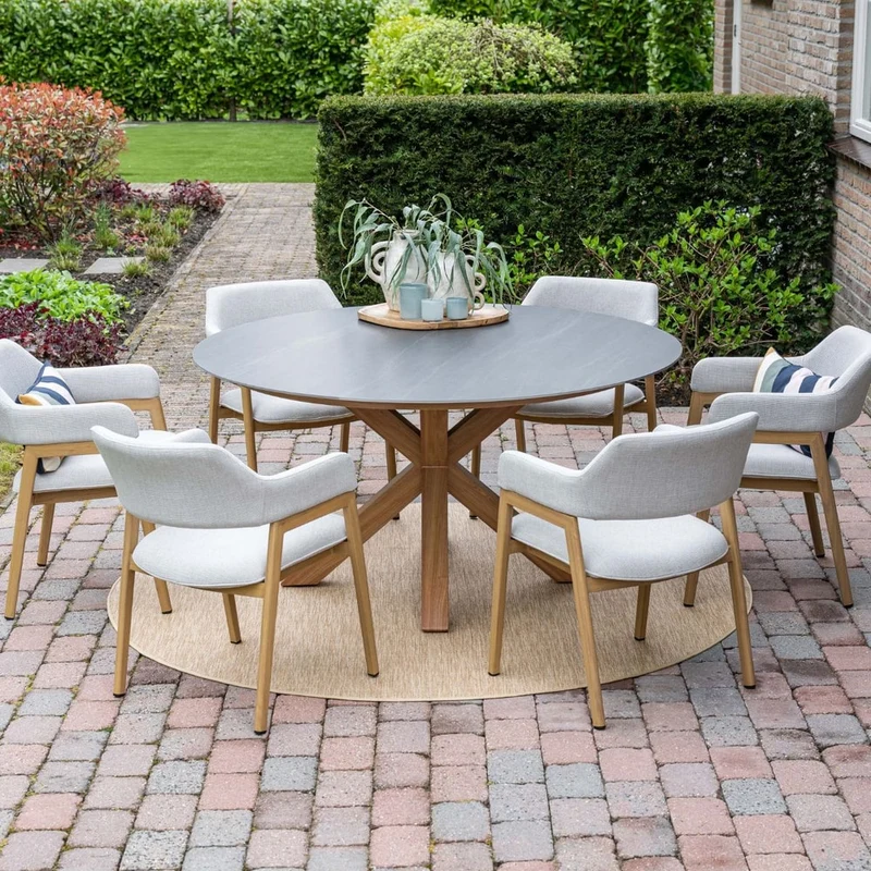 Selina dining tuinstoel - light teak look - valley sand - Bruin