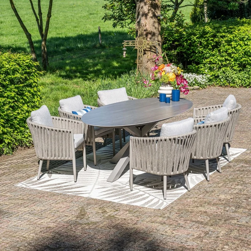 Teromos dining tuinstoel - taupe - rope grijs zand - valley sand
