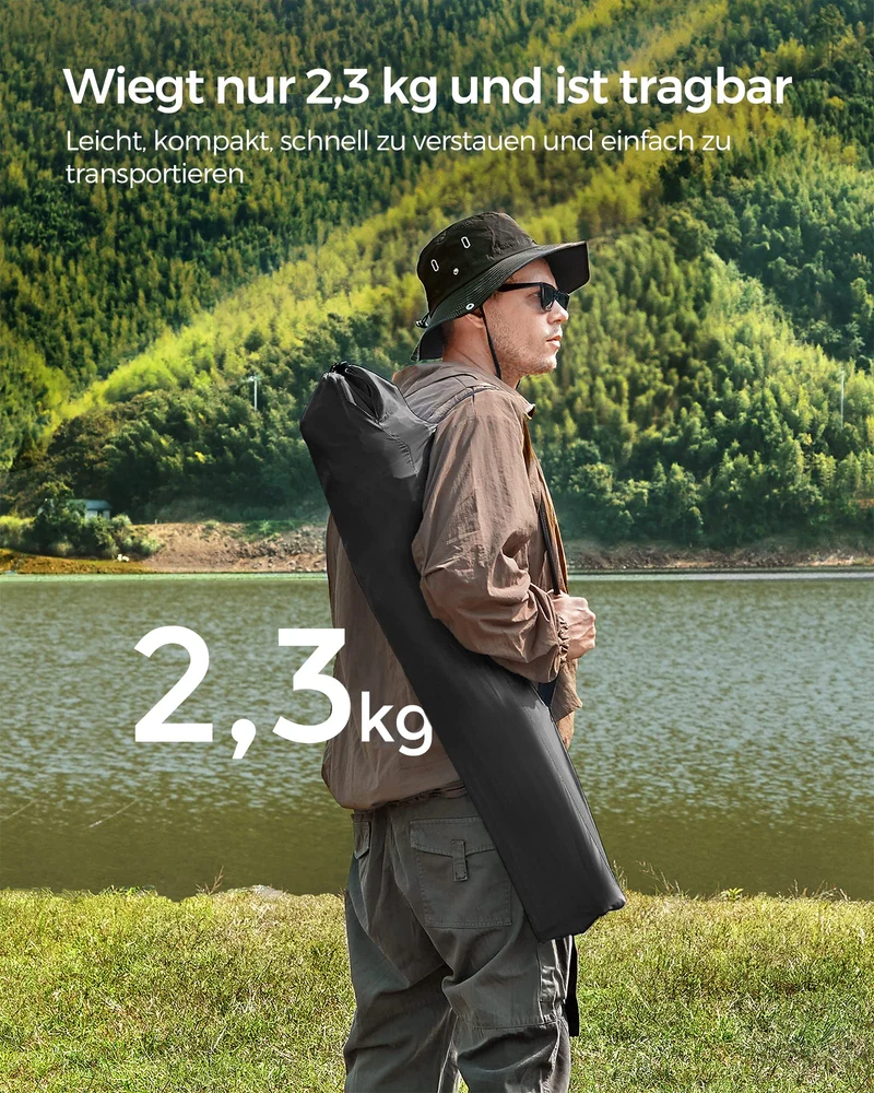 SONGMICS Campingstuhl, 2er Set, Klappstuhl für Outdoor, Angelstuhl mit Armlehnen und Getränkehalter, tragbar, klappbar, bis 120 kg belastbar, für Camping, Garten, Strand, Terrasse, schwarz GCB01BK