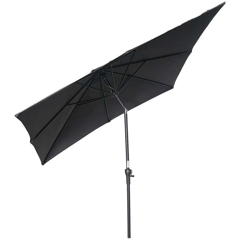 Garden Impressions Lotus parasolset 250x250 donkergrijs met voet en hoes