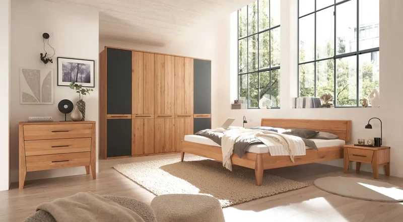 Kleiderschrank Schrank Schlafzimmer +Maße: 256x221x59cm +Massivholz +Eiche +vers. Farben +als Set erhältlich