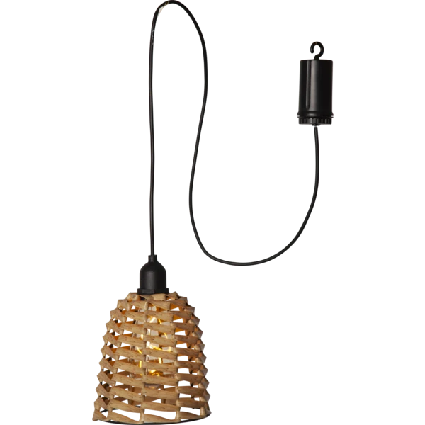 Outdoor batteriebetriebene LED Pendellampe TWINE braun