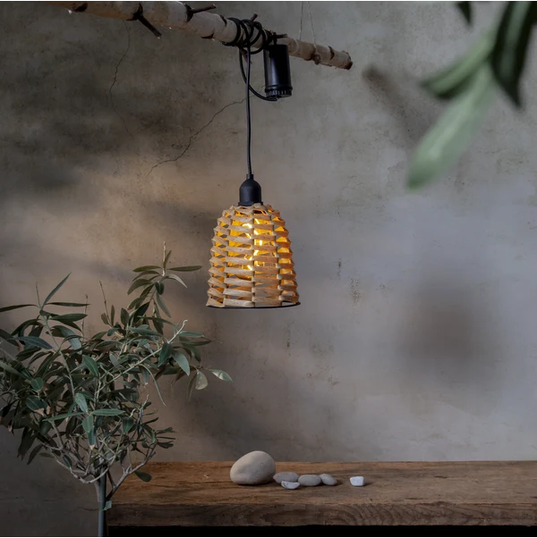 Outdoor batteriebetriebene LED Pendellampe TWINE braun