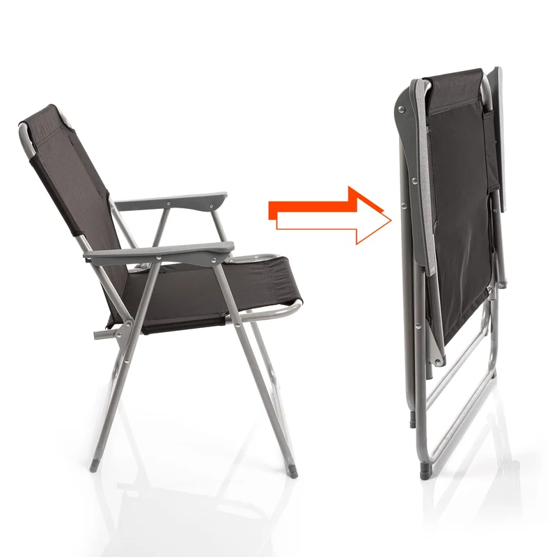 BigDean Klappstuhl Schwarz Campingstuhl Faltstuhl Angelstuhl robust klappbar bis 120kg belastbar klassischer Klappstuhl Gartenstuhl Klappstuhl für Garten & Camping - Campingstuhl faltbar