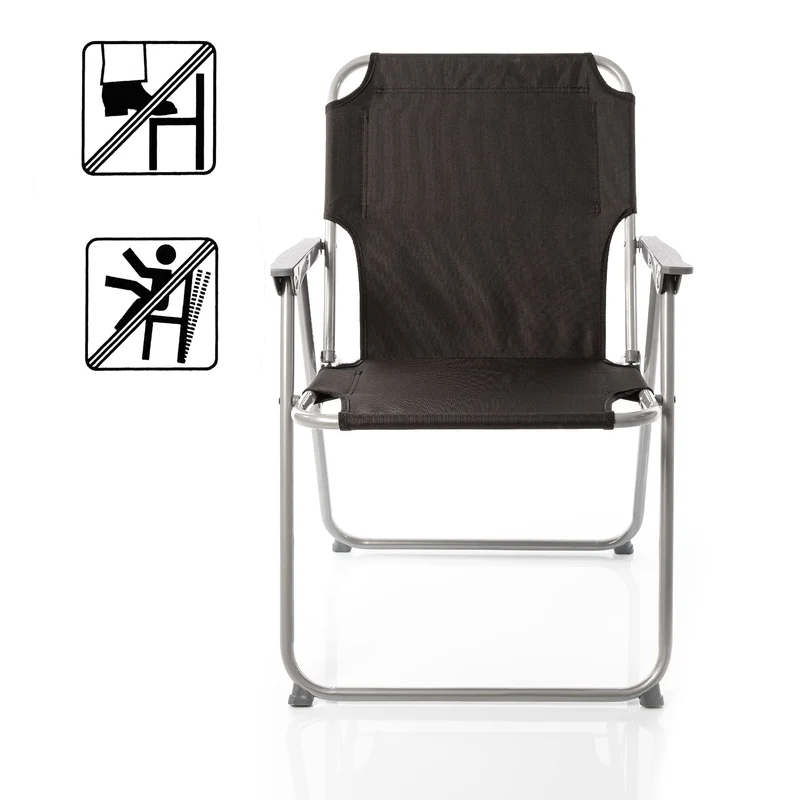 BigDean Klappstuhl Schwarz Campingstuhl Faltstuhl Angelstuhl robust klappbar bis 120kg belastbar klassischer Klappstuhl Gartenstuhl Klappstuhl für Garten & Camping - Campingstuhl faltbar