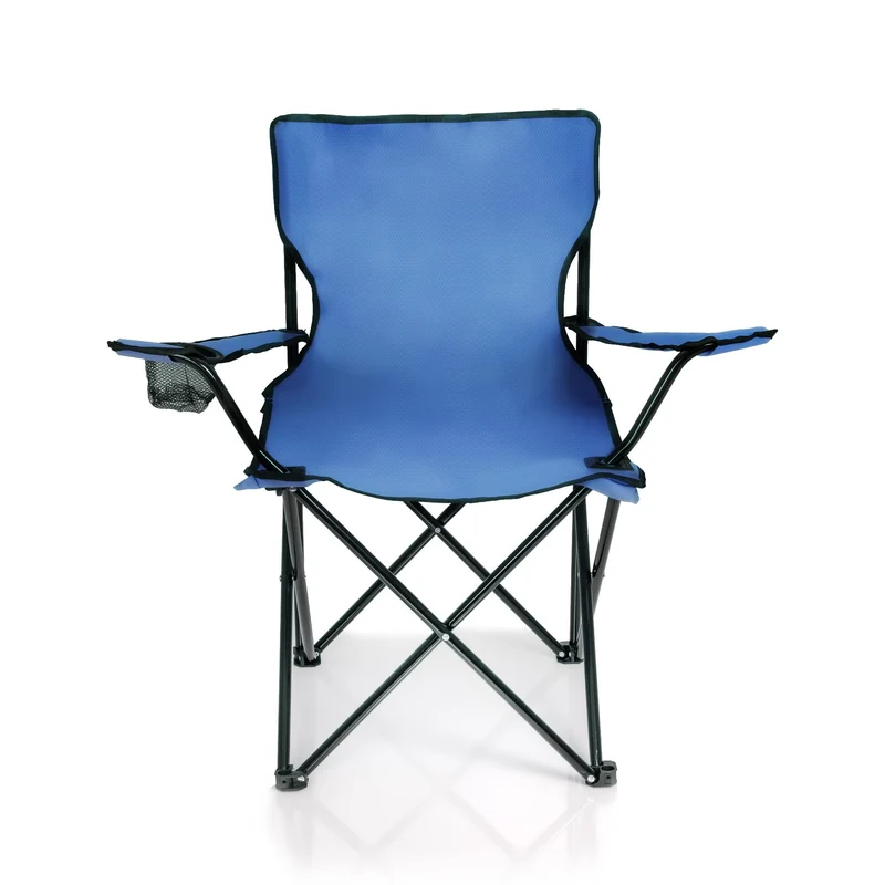 BigDean Faltstuhl BLAU Campingstuhl Anglerstuhl mit Getränkehalter & Tragetasche - Anglersessel klappbar - Klappstuhl Gartenstuhl Faltstuhl Relaxsessel Angelsessel faltbar