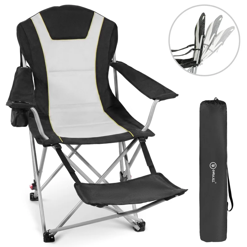 Campingstuhl mit Fußstütze – 2-in-1 Klappstuhl für Camping, Garten und Outdoor,