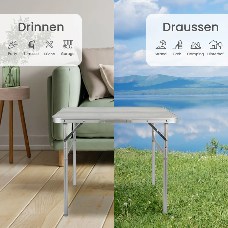 HOMECALL Campingtisch klappbar – Gartentisch höhenverstellbar | B-Ware Sonderposten