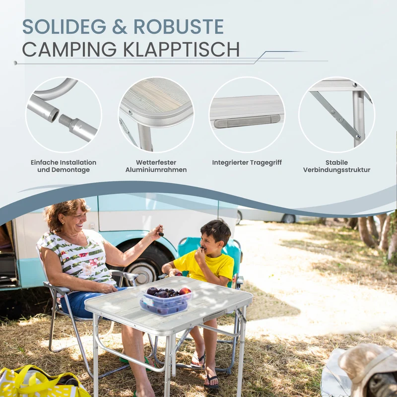 HOMECALL Campingtisch klappbar – Gartentisch höhenverstellbar | B-Ware Sonderposten