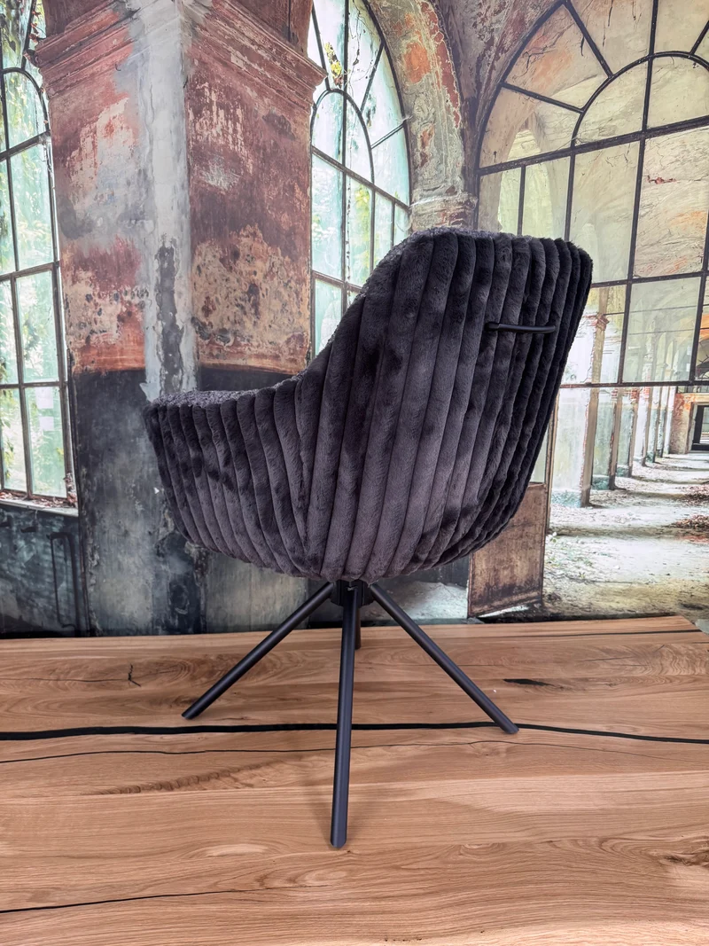 Esszimmerstuhl Stuhl Stühle +Teddy-Cord +Metallgestell +Dreh-Rück-Funktion +vers. Farben +Neu auf Lager