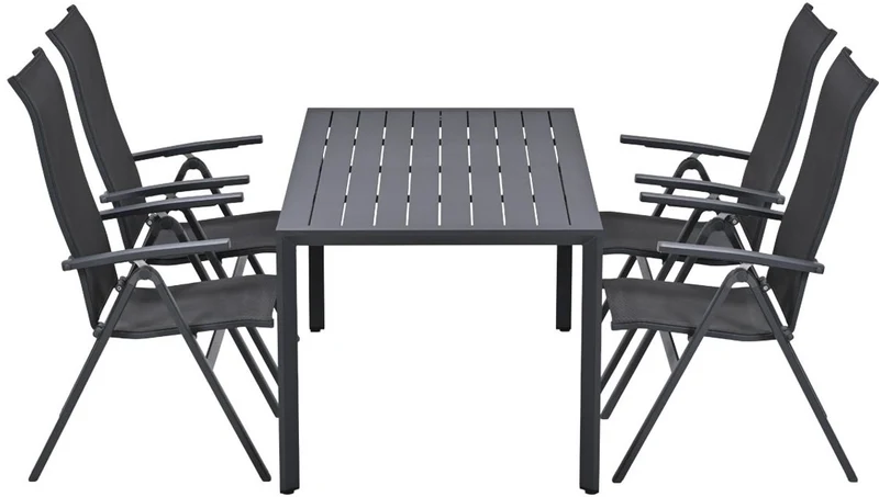 Garden Impressions Osaka/Felini tuinset 4 pers met verstelbare stoelen