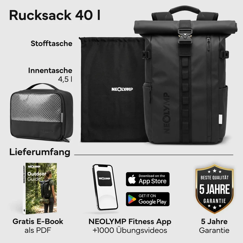 Rucksack Rolltop 40 Liter - Wasserdicht