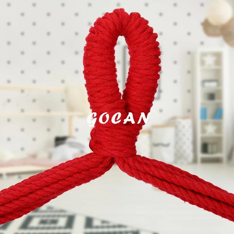 GOCAN Hängematte Stuhl Große Hängematte Schaukel, 110 x 150cm Last 150kg, Baumwolle Hängematte Stuhl Metall Spread Bar Breiter Sitz Schaukel Stuhl(rot)