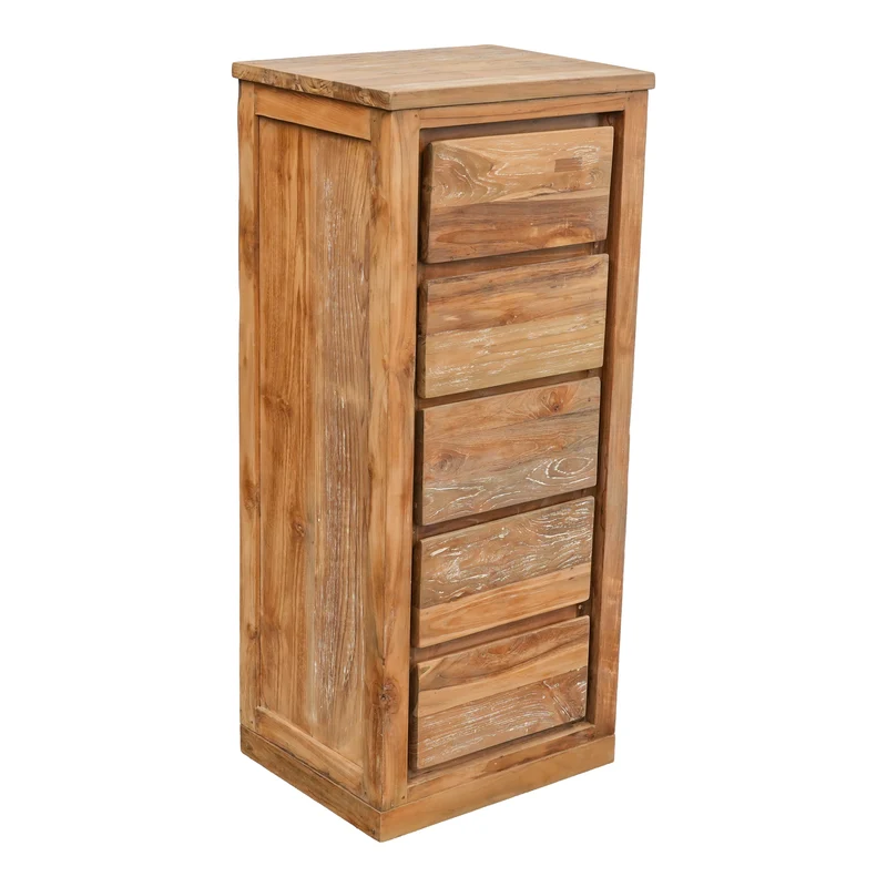 Teakholz Kommode, 5 Schubladen