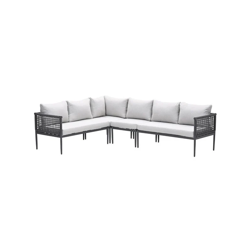 Garden Impressions Teramon loungeset 6-persoons met donkergrijs rope