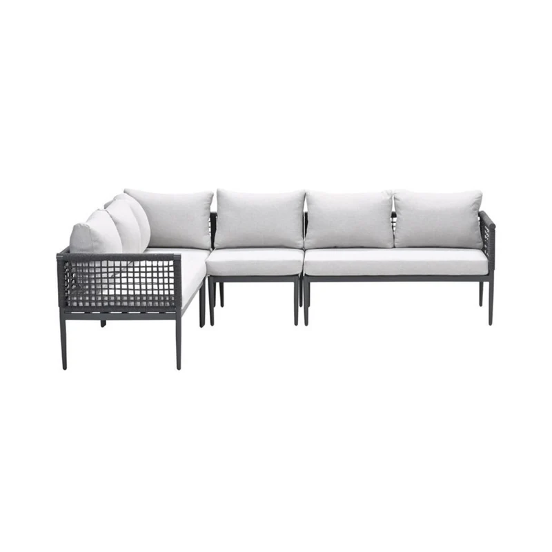 Garden Impressions Teramon loungeset 6-persoons met donkergrijs rope
