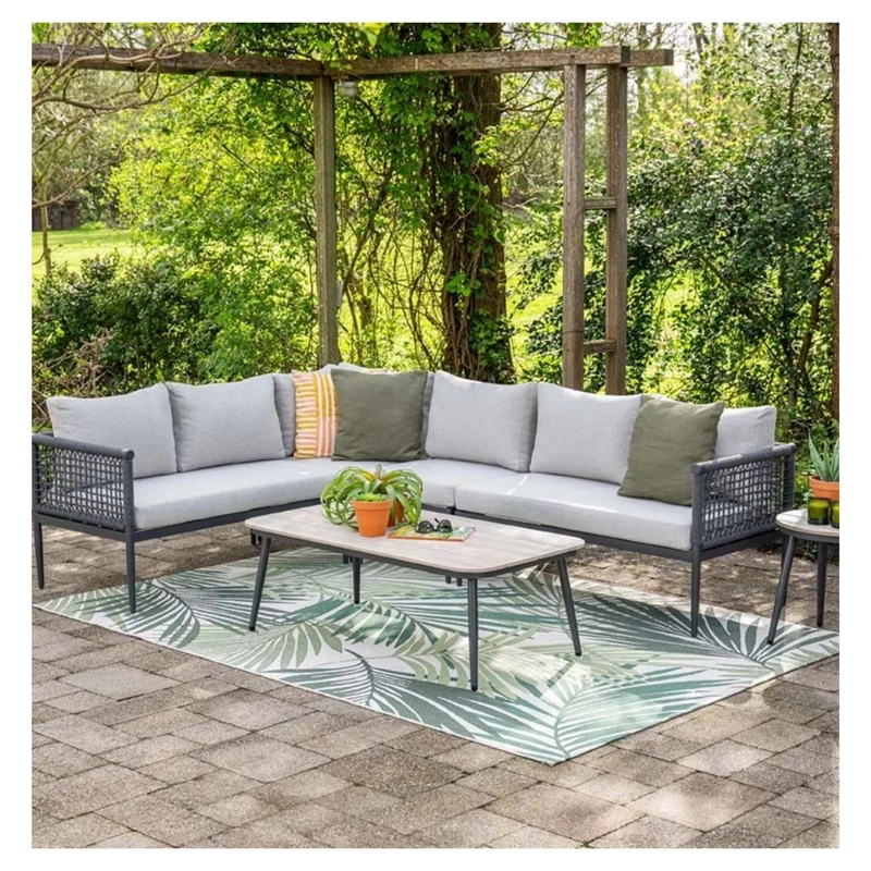 Garden Impressions Teramon loungeset 6-persoons met donkergrijs rope