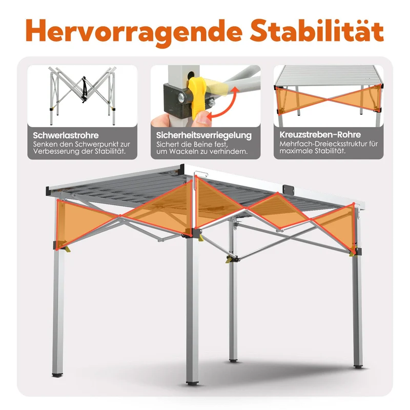 3-tlg. Gartenset Sitzgruppe – Klapptisch ca. 117x70 cm Aluminium + 2 Hochlehner Schwarz