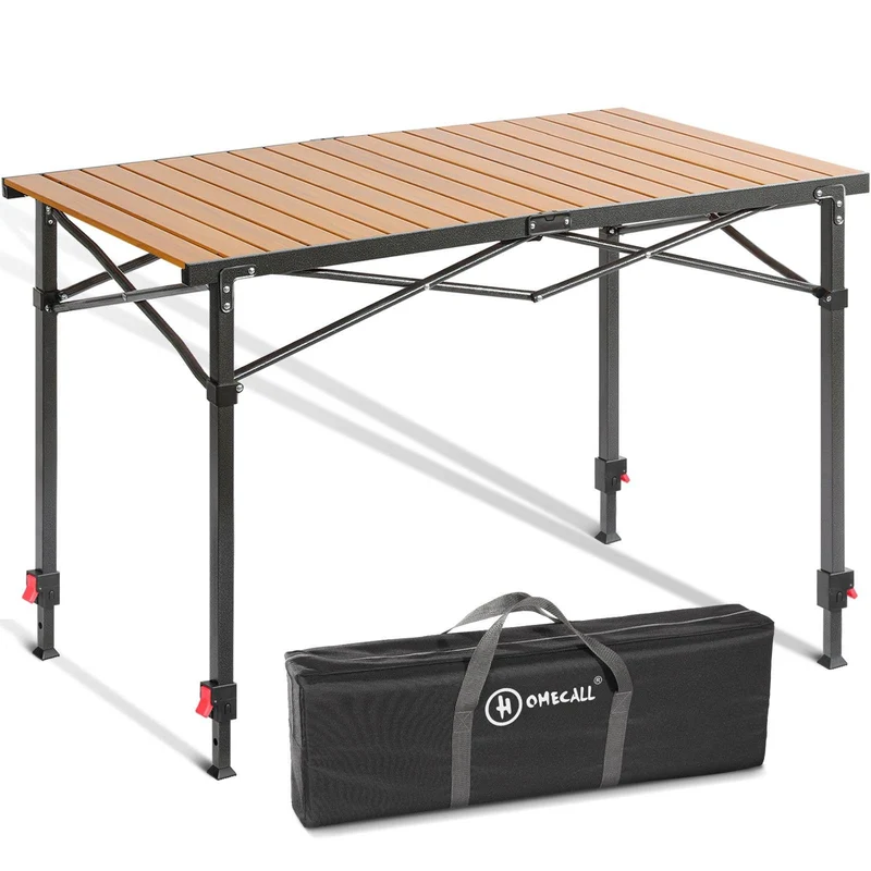 3-tlg. Gartenset Sitzgruppe – Klapptisch ca. 120x70 cm höhenverstellbar Holzoptik + 2 Hochlehner Beige