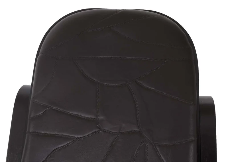 Mendler Schaukelstuhl M41, Schwingsessel Fernsehsessel, Massiv-Holz - Walnuss-Optik, Patchworkleder braun