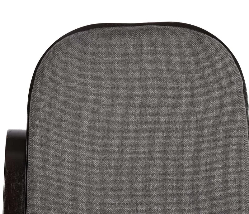 Mendler Schaukelstuhl M41, Schwingsessel Fernsehsessel, Massiv-Holz - Walnuss-Optik, Stoff/Textil anthrazit-grau