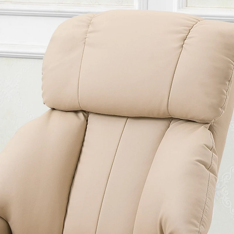 HOMCOM Relaxsessel mit Fußhocker, Massagesessel mit Liegefunktion, Elektrischer Liegesessel mit Fernbedienung, Fernsehsessel mit Seitentasche, Kunstleder, Cremeweiß