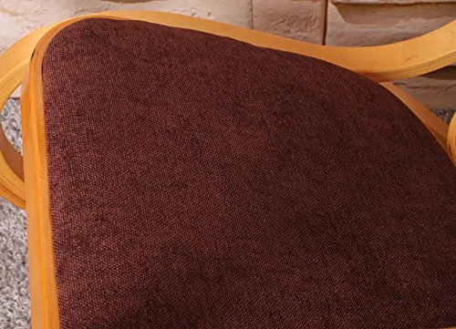 Mendler Schaukelstuhl M41, Schwingsessel Fernsehsessel, Massiv-Holz - Eiche-Optik, Stoff/Textil Dunkelbraun