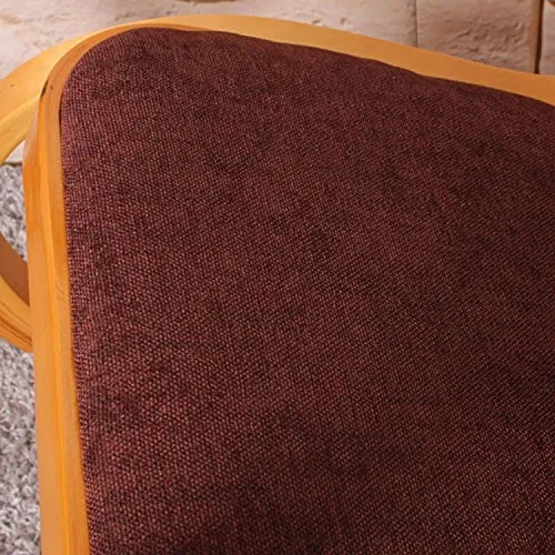 Mendler Schaukelstuhl M41, Schwingsessel Fernsehsessel, Massiv-Holz - Eiche-Optik, Stoff/Textil Dunkelbraun