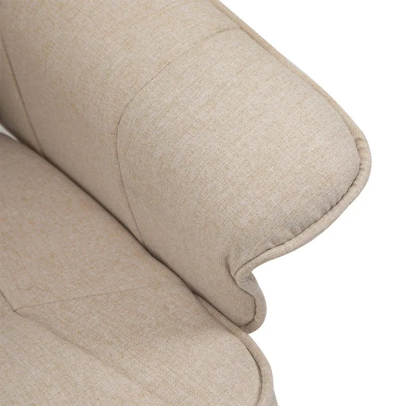 IDIMEX Relaxsessel Charly, schöner Fernsehsessel mit Hocker, bequemer Drehsessel mit verneigungsverstellbarer Rückenlehne, gepolsteter Polstersessel mit Stoffbezug in beige