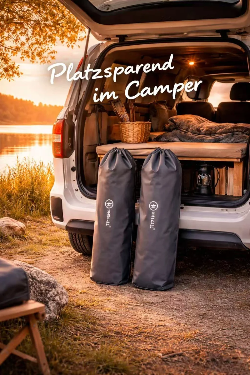 HOMECALL Campingstuhl faltbar Hochlehner – gepolsterter Klappstuhl mit Holzarmlehnen, 3-fach verstellbar bis 150 kg belastbar | B-Ware
