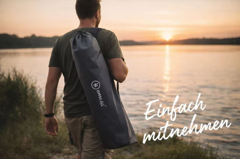 HOMECALL Campingstuhl faltbar Hochlehner – gepolsterter Klappstuhl mit Holzarmlehnen, 3-fach verstellbar bis 150 kg belastbar | B-Ware