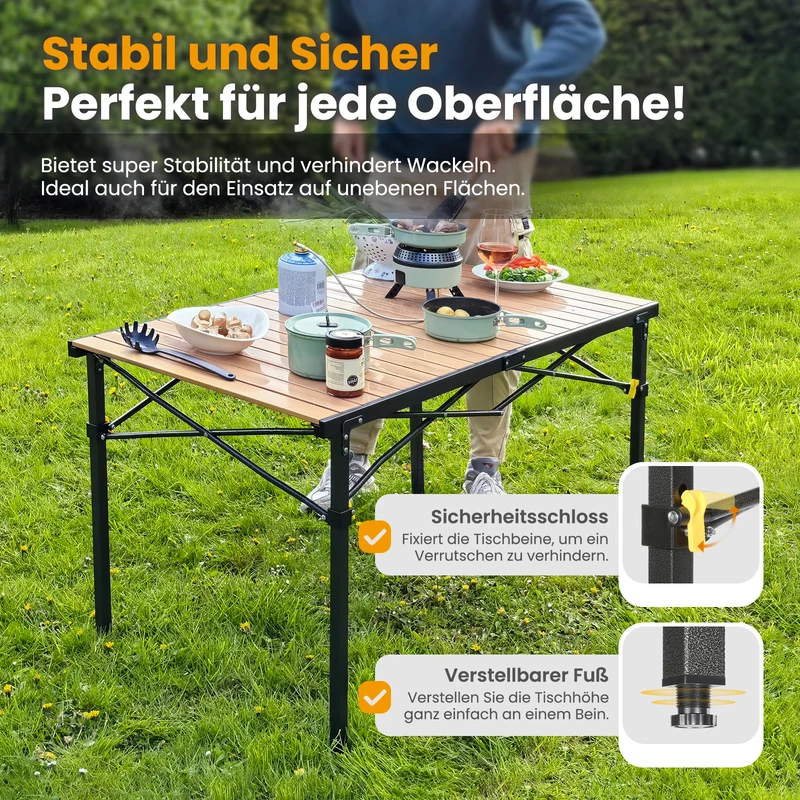 3-tlg. Gartenset Sitzgruppe – Klapptisch ca. 117x70 cm Holzoptik + 2 Hochlehner Hellgrau