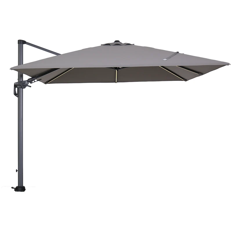 Garden Impressions Hawaii Lumen parasolset 300x300 LED lichtgrijs doek