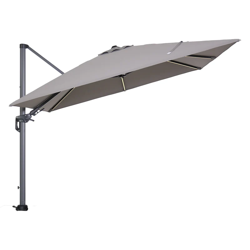 Garden Impressions Hawaii Lumen parasolset 300x300 LED lichtgrijs doek