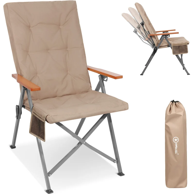 5-tlg. Gartenset Sitzgruppe – Klapptisch ca. 117x70 cm Holzoptik + 4 Hochlehner Beige