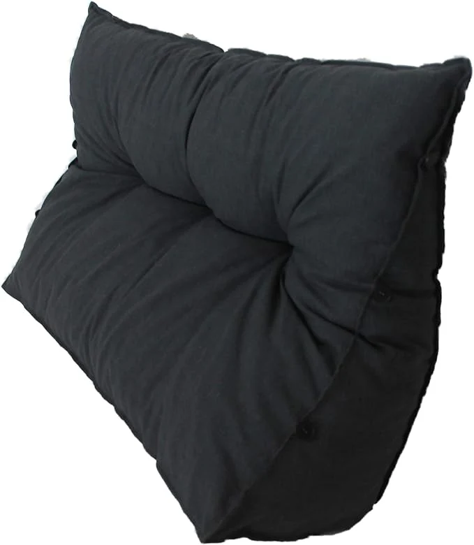 Keilkissen Rückenkissen 80x50x20 cm Dunkelgrau – Lounge- und Gartensitzkissen, UV-beständig & formstabil für Balkon, Terrasse & Wohnbereich