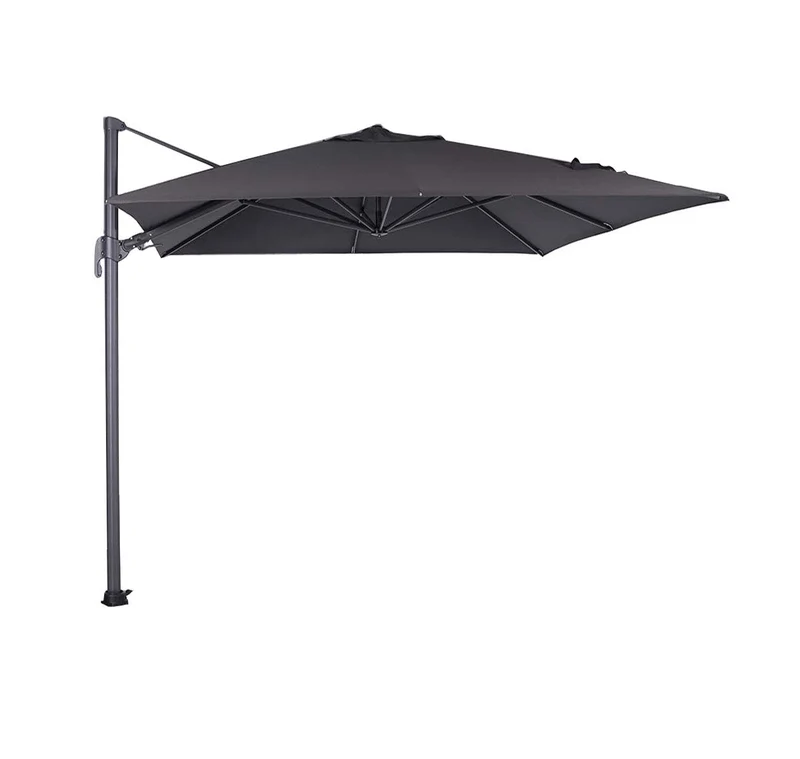 Garden Impressions Hawaii S zweefparasol vierkant 250x250 cm zwart met granieten voet 60 kg en hoes – complete set