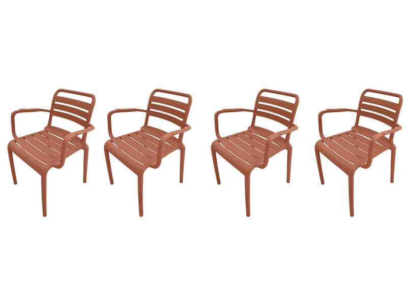 Garden Impressions Orleans tuinstoelen set van 4 – terra