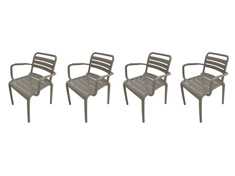 Garden Impressions Orleans tuinstoelen set van 4 – taupe