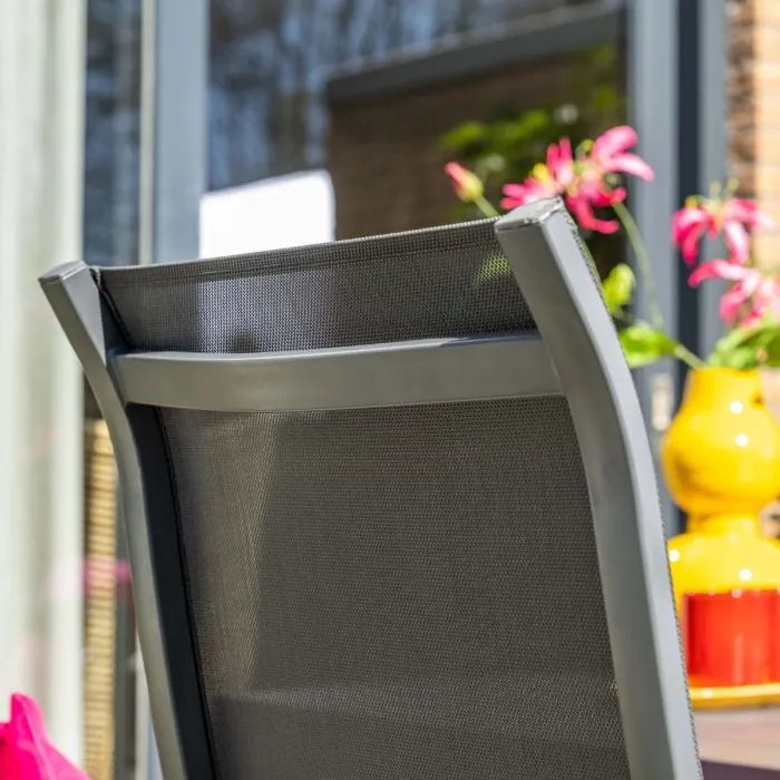 Garden Impressions Osaka stapelbare tuinstoelen set van 4 – carbon black / dark grey