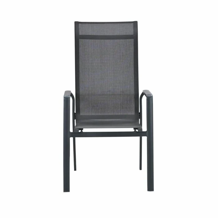 Garden Impressions Osaka stapelbare tuinstoelen set van 4 – carbon black / dark grey
