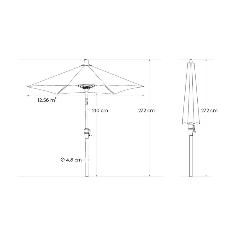Platinum Sun & Shade parasol Riva ø400 lichtgrijs