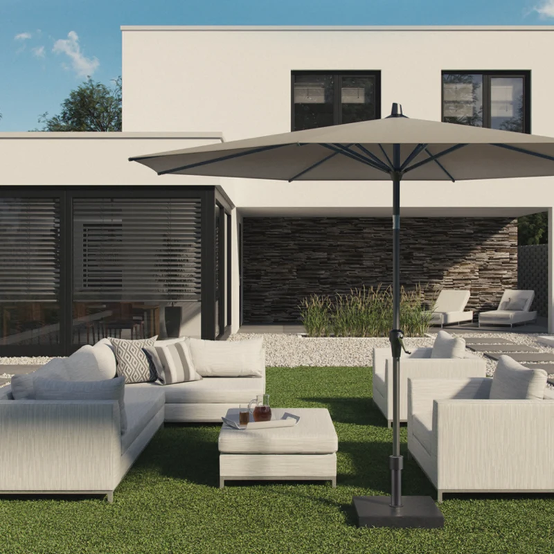 Platinum Sun & Shade parasol Riva ø350 lichtgrijs
