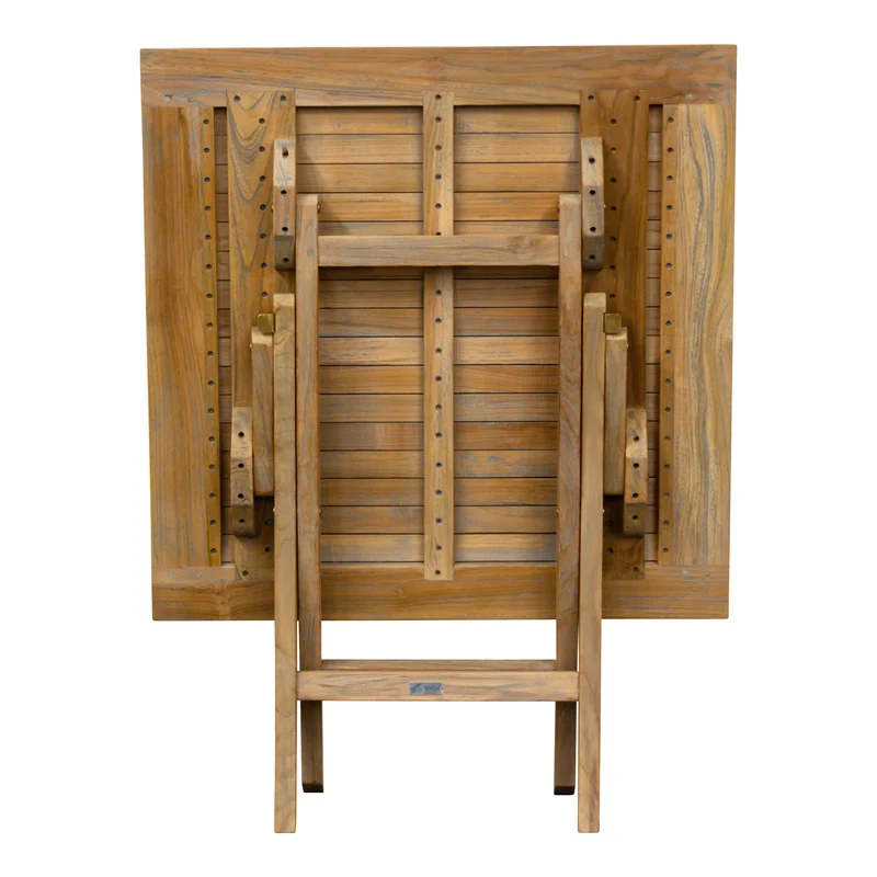Teak Klapptisch Sumba, Quadratisch, washed grey, 80 x 80 cm
