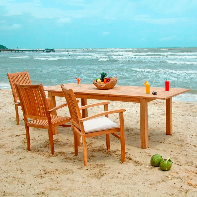 Teak Ausziehtisch Minimalistik, 200/300 x 100 cm