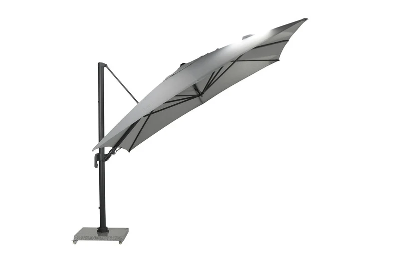 Hawaii Big Pole II parasol - 350x350 cm - carbon black - royal grijs